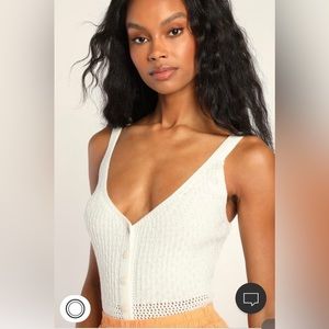 Lulus Sweater Knit Button-Up Cami Tank Top